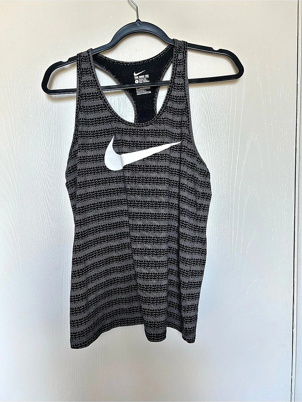 Nike Dri-FIT Chevron Pattern Racerback Tank Top Black & Gray